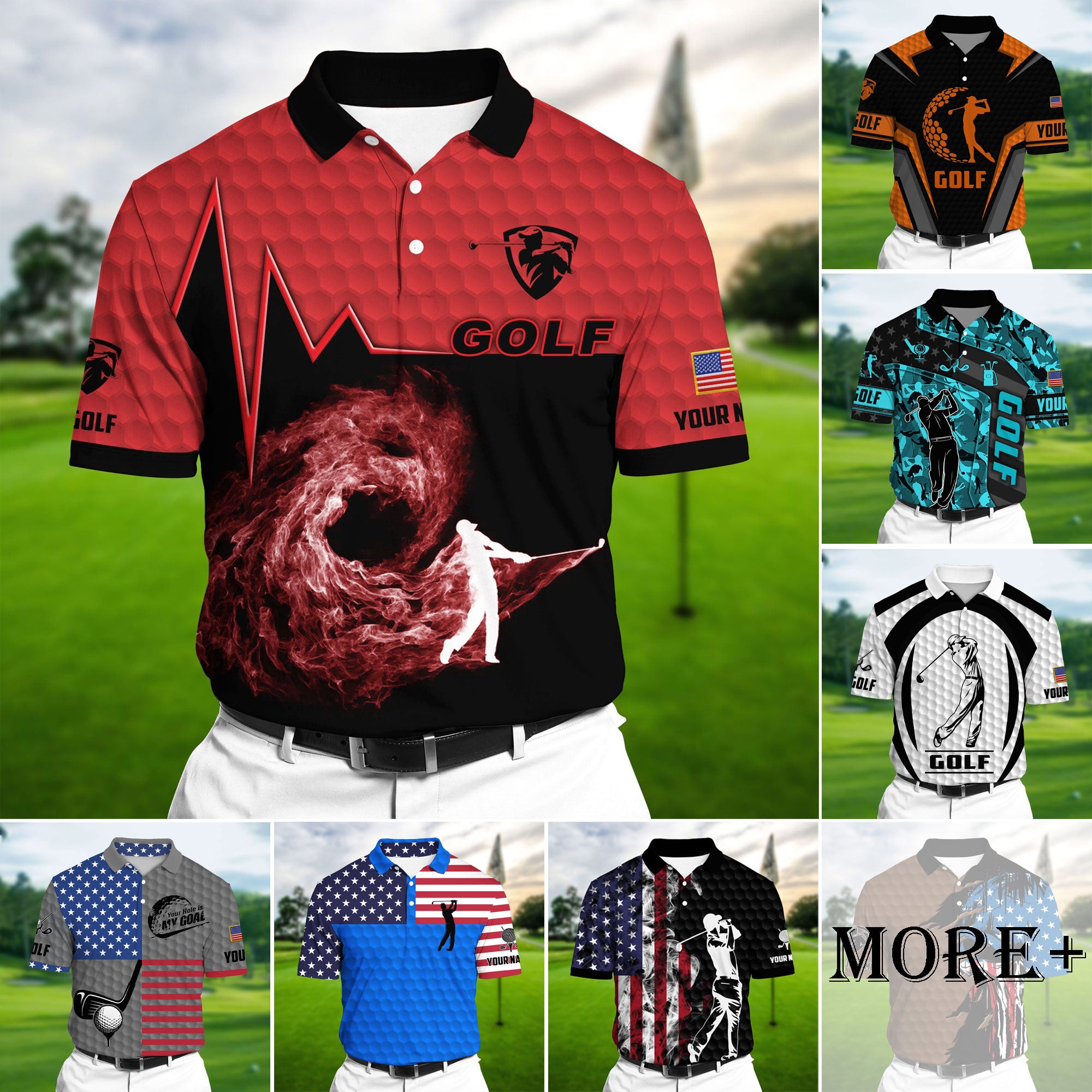 3D Polo Shirt For Golf Lovers