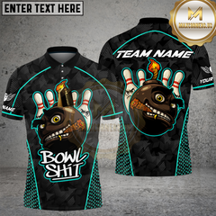 Maxcorners Bowling Shirt Crazy Smoking Bowling Bomb Design Multioptions Personalized Name, Team Name Unisex 3D Shirt (4 Colors)