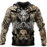 Maxcorners Boar Hunting Custom Name Shirt 3D All Over Printed Clothes