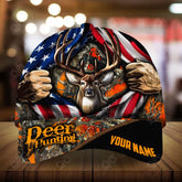Maxcorners Epic Ripped Flag Deer Hunting Personalized Hats 3D Multicolored