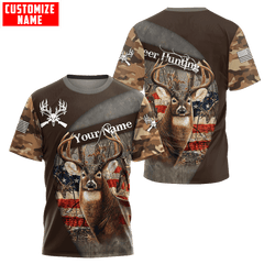 Maxcorners Deer Hunting Camo Season Custom Name Shirt 3D All Over Printed Clothes
