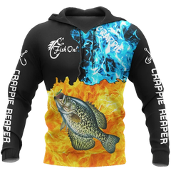 Maxcorners CRAPPIE ON FIRE Fishing 3D Hoodie