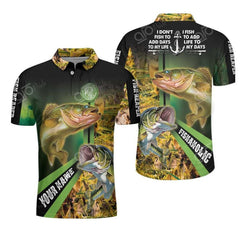 Maxcorners Custom Text Camo Fishaholic Fishing Graphic 3D Polo