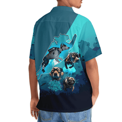 Maxcorners Scuba Diving Dog Dive Colorful Hawaiian Shirt