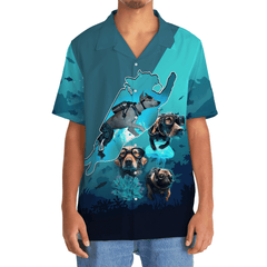 Maxcorners Scuba Diving Dog Dive Colorful Hawaiian Shirt
