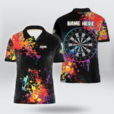 Maxcorners Darts Painted Black Color Personalized Name And Team Name 3D Shirt