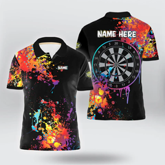 Maxcorners Darts Painted Black Color Personalized Name And Team Name 3D Shirt