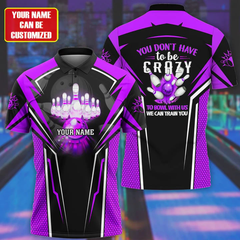 Maxcorners Bowling Crazy Multicolor Option Customized Name 3D Shirt