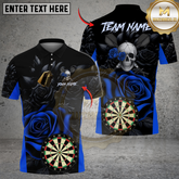 Maxcorners Darts Skull And Roses Multicolor Customized Name, Team Name 3D Shirts
