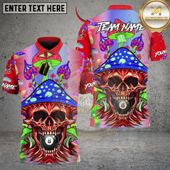 Maxcorners Trippy Billiard Skull 8 Ball Personalized Name, Team Name 3D Shirt