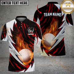 Maxcorners Golf Lightning Strike Multicolor Customized Name, Team Name 3D Shirts