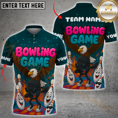 Maxcorners Bowling Eagle Funny Ball Multicolor Customized Name, Team Name 3D Shirts