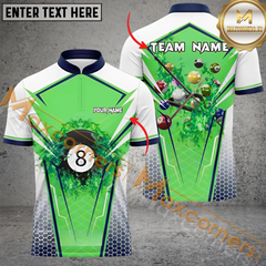 Maxcorners Billiard Ball 8 Enthusiasts Multicolor Options Personalized Name, Team Name 3D Polo Shirt