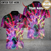 Maxcorners Bowling Neon Warrior Multicolor Customized Name Team Name 3D Shirts
