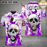 Maxcorners Billiard Skull Strike 8 Ball Multicolor Customized Name, Team Name 3D Shirt