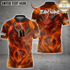 Maxcorners Bowling Inferno Dragon Multicolor Customized Name, Team Name 3D Shirts