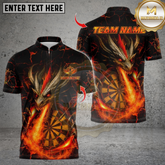 Maxcorners Darts Flame Dragon With Dartboard Multicolor Customized Name, Team Name 3D Shirts