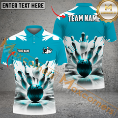 Maxcorners Ball And Pins Ice Age Pattern Bowling Jersey Multicolor Options Personalized Name, Team Name 3D Shirt