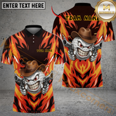 Maxcorners Savage Cowboy Golf Polo Shirt, Customized Name & Team Name 3D Shirts (4 Colors)