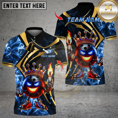 Maxcorners Bowling Crown Flame Multioptions Personalized Name, Team Name Unisex 3D Shirts