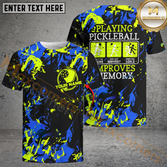 Maxcorners Blue And Green Custom Pickleball Team Shirts For Men Personalized Name, Team Name Unisex Shirt