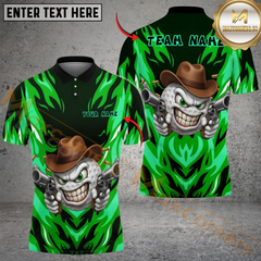 Maxcorners Savage Cowboy Golf Polo Shirt, Customized Name & Team Name 3D Shirts (4 Colors)