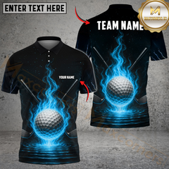 Maxcorners Golf Flaming Golf Multicolor Customized Name, Team Name 3D Shirts