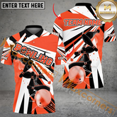 Maxcorners Strike Color Race Bowling Jersey Multicolor Option Customized Name, Team Name 3D Polo Shirt