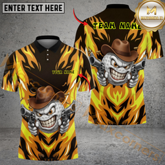 Maxcorners Savage Cowboy Golf Polo Shirt, Customized Name & Team Name 3D Shirts (4 Colors)