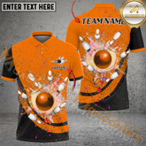 Maxcorners Curve Colorful Land Bowling Jersey Multicolor Option Customized Name, Team Name 3D Polo Shirt