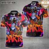 Maxcorners Darts Flaming Skull Street Style Multioptions Personalized Name, Team Name Unisex 3D Shirt (4 Colors)