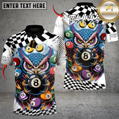 Maxcorners Billiard Mystic Owl 8-Ball Personalized Name 3D Unisex Shirt
