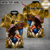 Maxcorners Bowling And Pins Patriot Eagle Flag Thunderstorm Customized Name, Team Name 3D Shirt (4 Colors)65