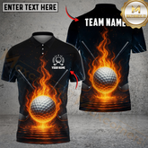Maxcorners Golf Flaming Golf Multicolor Customized Name, Team Name 3D Shirts