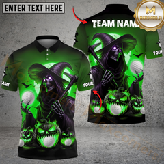 Maxcorners Golf Grim Reaper Pumpkin Multicolor Customized Name, Team Name 3D Shirts