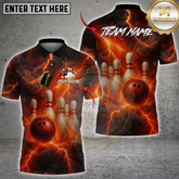 Maxcorners Bowling Fire Storm Multicolor Customized Name, Team Name 3D Shirt