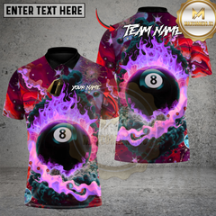 Maxcorners Billiard Supernova 8 Ball Multicolor Customized Name, Team Name 3D Shirt