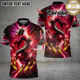 Maxcorners Bowling Thunder Snake Multioptions Personalized Name, Team Name Unisex 3D Shirts