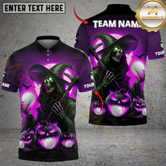 Maxcorners Golf Grim Reaper Pumpkin Multicolor Customized Name, Team Name 3D Shirts
