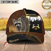 Maxcorners Hunting Brown Leather Style Multicolor Options Personalized Name 3D Cap (6 color)