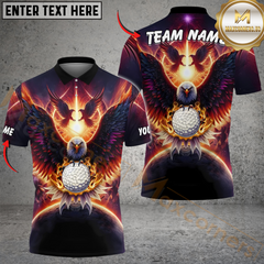 Maxcorners Golf Eagle Glow Multicolor Customized Name, Team Name 3D Shirts