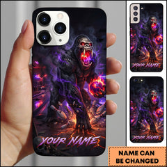 Maxcorners Bowling Gorilla Monster Destroying Pins Personalized Name Phone Case