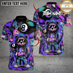 Maxcorners 8-Ball Graffiti Cue Bear Multicolor Customized Name, Team Name 3D Shirts