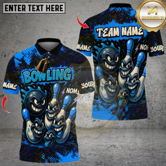 Maxcorners Bowling Crazy Faces Multioptions Personalized Name, Team Name Unisex 3D Shirts