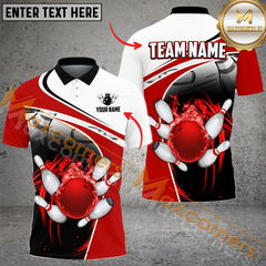 Maxcorners Ball And Pins Broken Bowling Jersey Multicolor Options Personalized Name, Team Name 3D Shirt