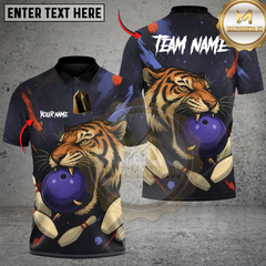 Maxcorners Bowling Tiger Ball Multicolor Customized Name, Team Name 3D Shirts