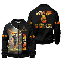 Maxcorners I Was One Under Today Custom Men's Golf Polo Shirt, Funny Skull Golf Shirt, Dad Golf Gift
