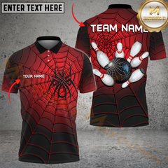 Maxcorners Bowling Spider Multicolor Options Personalized Name, Team Name 3D Shirt