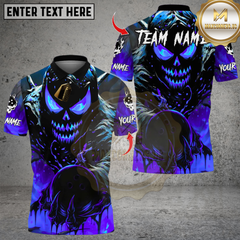 Maxcorners Bowling Evil Pumpkin Demon Multicolor Customized Name, Team Name 3D Shirts