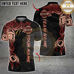 Maxcorners Darts Tribal Gold Pattern Multicolor Customized Name, Team Name 3D Shirts